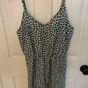 Short, green, floral dress